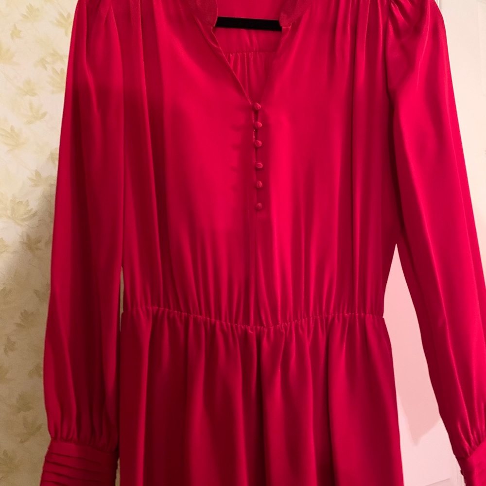 100% Red silk dress
